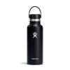 Hydro Flask 18 Oz Standard Mouth Water Bottle -Hiking Camping Store S18SX001 Black StraightOn