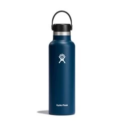 Hydro Flask 21 Oz Standard Mouth Water Bottle -Hiking Camping Store S21SX464 Indigo StraightOn