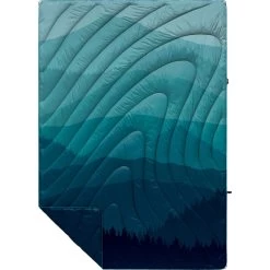 Rumpl Original Puffy Blanket - Printed 1-Person -Hiking Camping Store TPPB BRF 1BLUE RIDGE FADE OGPUFFY 1P FLATLAY