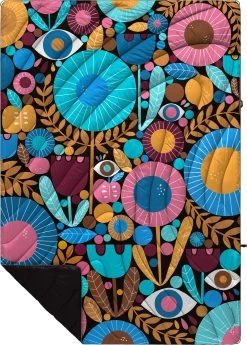 Rumpl Original Puffy Blanket - Printed 1-Person -Hiking Camping Store TPPB LC1 1 NIGHT GARDEN LISACONGDON