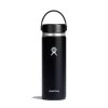 Hydro Flask 20 Oz Wide Mouth Water Bottle 1 Hydro Flask 20 Oz Wide Mouth Water Bottle -Hiking Camping Store W20BTS001 Black StraightOn